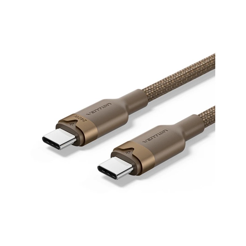 Cavo USB-C Vention - Potenza fino a 240 W - Lunghezza 2 m - Rivestimento in nylon intrecciato - Velocità fino a 480 Mbp