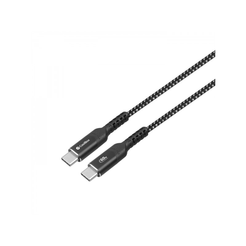 CoolBox Cavo da USB-C a USB-C 3.2 - 60 W - Lunghezza 1.2 m - Colore: nero