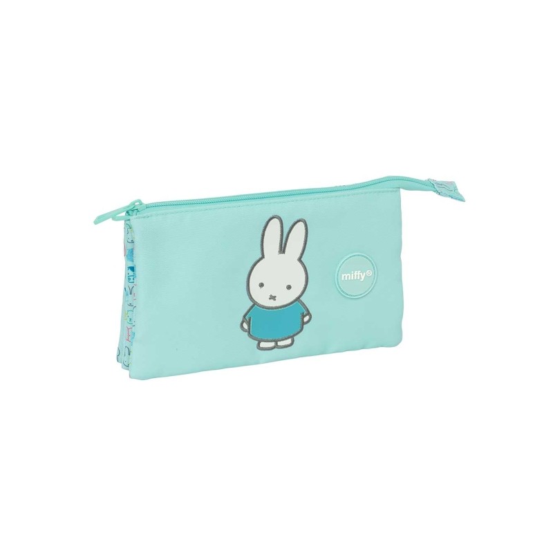 Safta Miffy Friends Borsa multiuso - 3 scomparti con cerniera - Tasca interna - Resistente all'acqua - Materiale ricicla