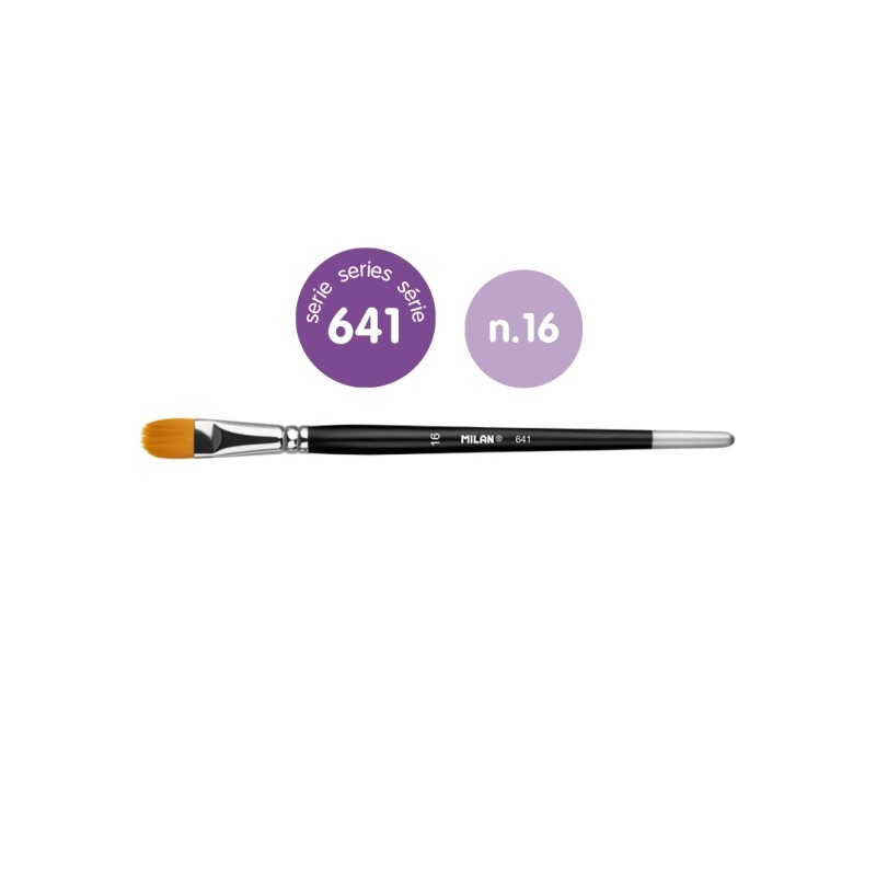 Milan 612 Premium Synthetic - Set da 3 pennelli Linguetta di gatto n. 16 - Custodia con gancio - Setole sintetiche - Man