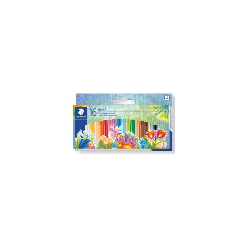 Staedtler Noris 241 Confezione da 16 pastelli morbidi - Diametro 8 mm - Resistenti alla rottura - Colori assortiti
