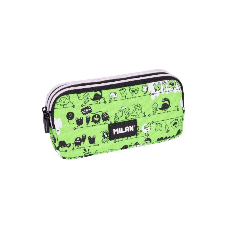Milan Tandem 2 Borsa multiuso - Cerniera - 3 scomparti - 22x11x6.5 cm - Colore verde