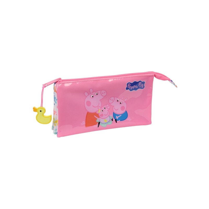 Safta Peppa Pig Baby Pig Borsa portaoggetti - 3 scomparti con cerniera - Tasca interna - 0.6 L - 220x30x120 mm - Colore 