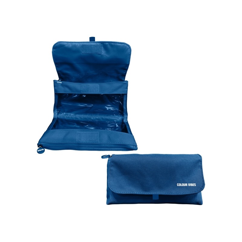 Dohe Vibes Borsa portaoggetti doppia - Patta con tasca interna - Cerniera - Finestre trasparenti - Poliestere - 22x11x6 