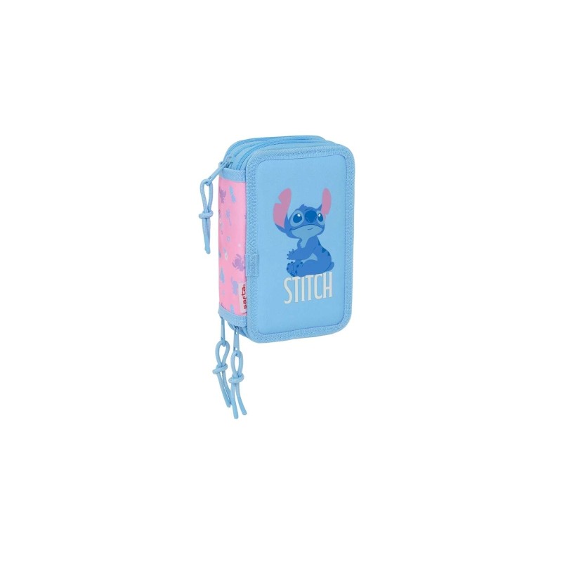 Safta Stitch Bright Astuccio a 3 ripiani - 37 pezzi - 1.3 L - Gomma - Matita - Penne a sfera - Temperamatite - Righelli 