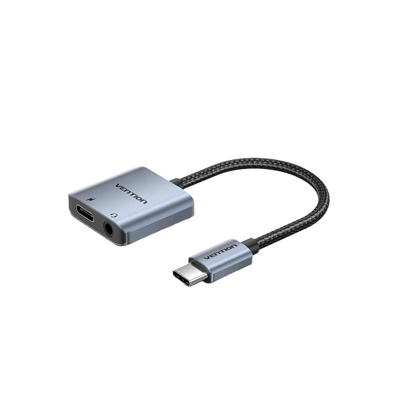 Adattatore audio DAC Vention - USB-C maschio - jack da 3.5 mm femmina - USB-C femmina - Power Delivery 60 W - cavo da 10