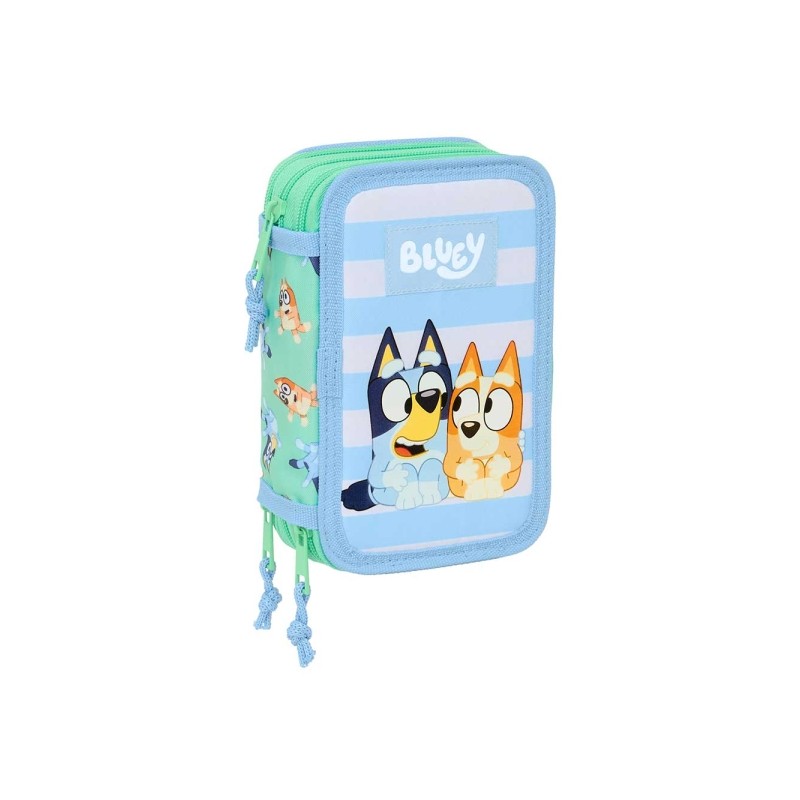 Safta Bluey Sisters Astuccio a 3 ripiani - 37 pezzi - 1.3 L - Gomma - Matita - Penne a sfera - Temperamatite - Righelli 