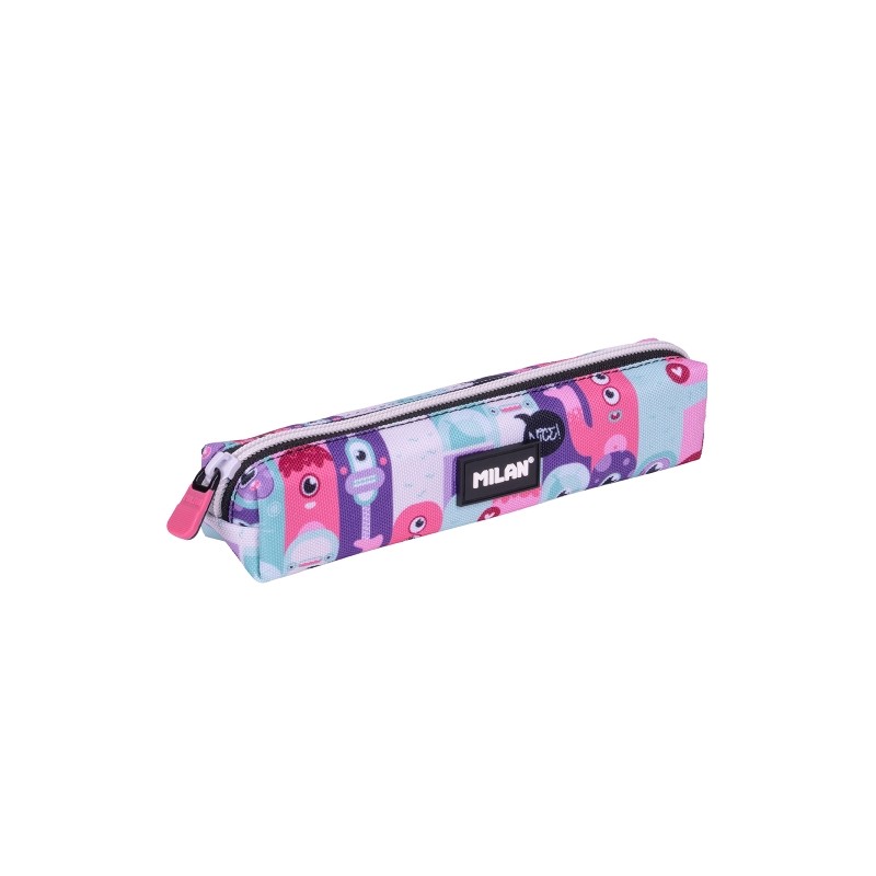 Milan Aliens 2 Mini astuccio multiuso - Rotondo - Chiusura con cerniera - 20.5x4.5x5 cm - Colore rosa