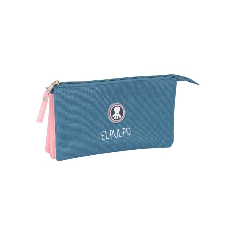 Safta il Polpo Indigo Portatutto - 3 scomparti con cerniera - Tasca interna - 0.6 L - 220x30x120 mm - Colore: blu