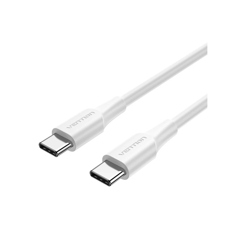 Cavo USB-C Vention - Potenza fino a 60 W - Lunghezza 1 m - Rivestimento in PVC - Velocità fino a 480 Mbps - Colore: bia