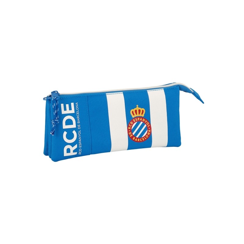 Safta RCD Espanyol Borsa multiuso - 3 scomparti con cerniera - Tasca interna - 0.6 L - 220x30x120 mm - Colore: blu e bia