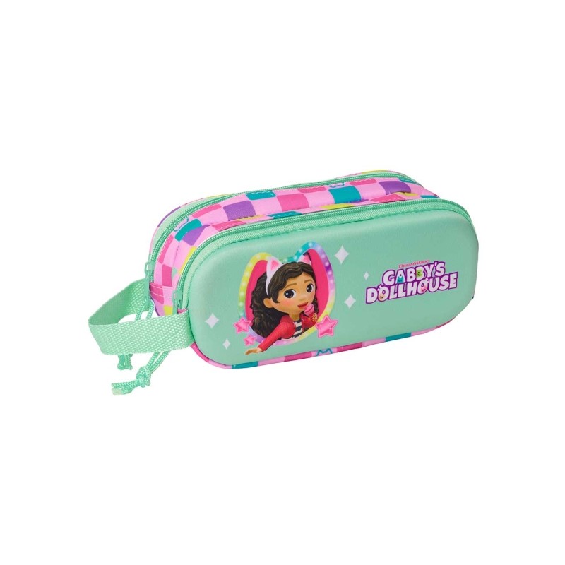 Safta Gabby'S Dollhouse Custodia portaoggetti 3D da 1L - 2 scomparti - Chiusura a cerniera - Manico - 21x8x6 cm - Colore