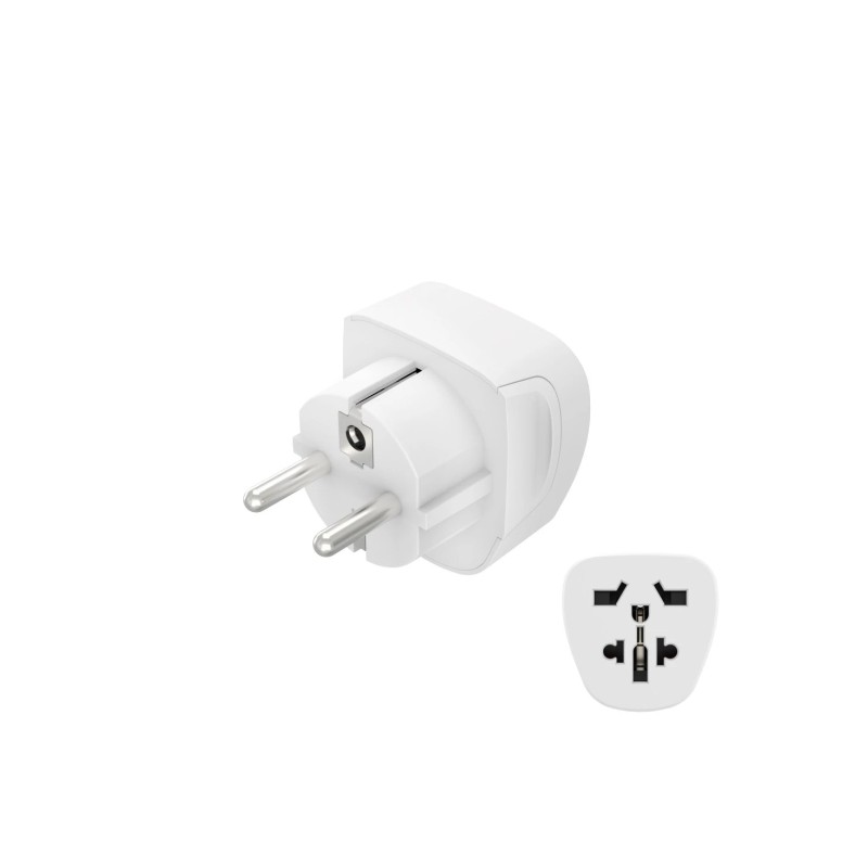 Hama Adattatore da viaggio con prese di tipo E e Schuko - Prese multiple - Tensione 230-250 V - 5.7 x 5.1 x 5 cm - Color