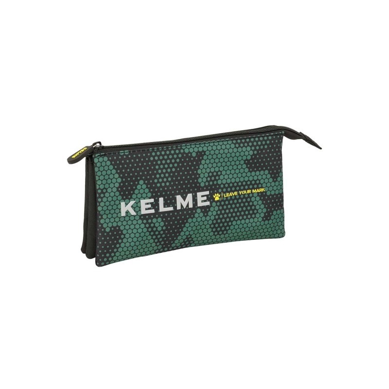 Safta Kelme Camo Borsa portaoggetti - 3 scomparti con cerniera - Tasca interna - 0.6 L - 220x30x120 mm - Colore verde mi