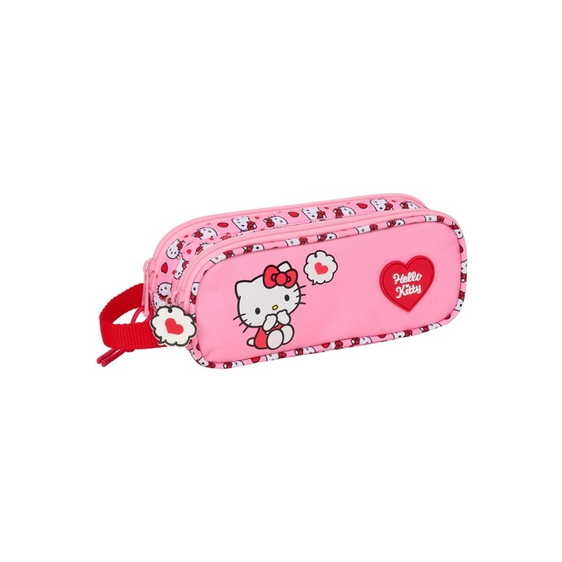 Safta Hello Kitty Borsa multiuso - 2 scomparti con cerniera - Manico laterale - 1 L - 210x60x80 mm - Colore rosa