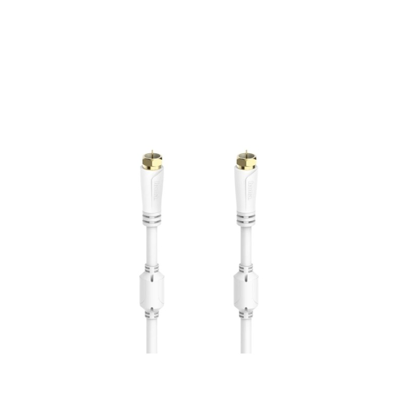 Cavo coassiale per antenna Hama Essential - Lunghezza 1.5 m - Terminali placcati in oro - Connettore F maschio - Tripla 