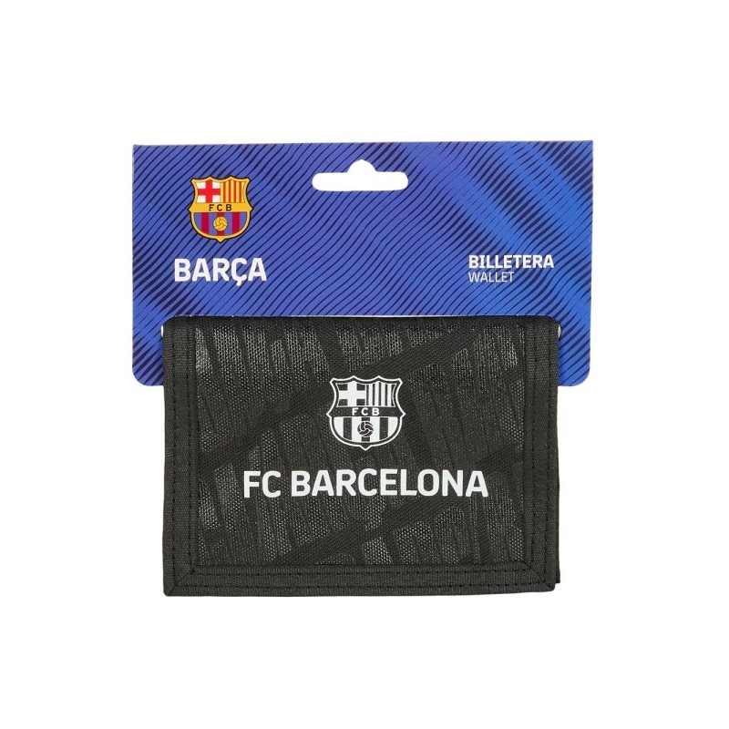 Safta F.C. Barcelona Portafoglio - Modello da appendere - Chiusura in velcro - Scomparti interni - Tasca con cerniera - 