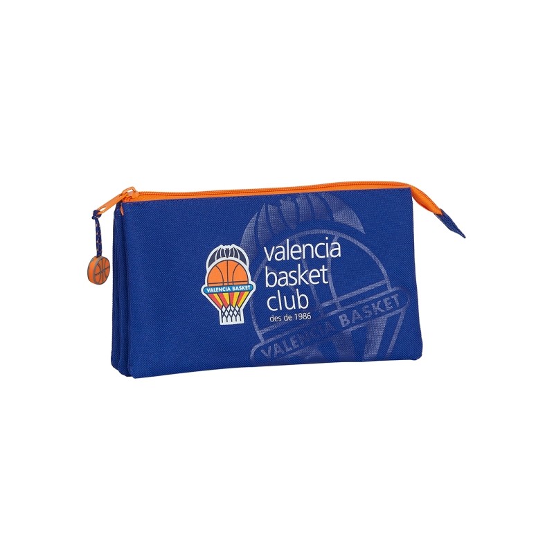 Safta Valencia Basket Portatodo - 3 scomparti con cerniera - Tasca interna - 0.6 L - 220x30x120 mm - Colore blu scuro