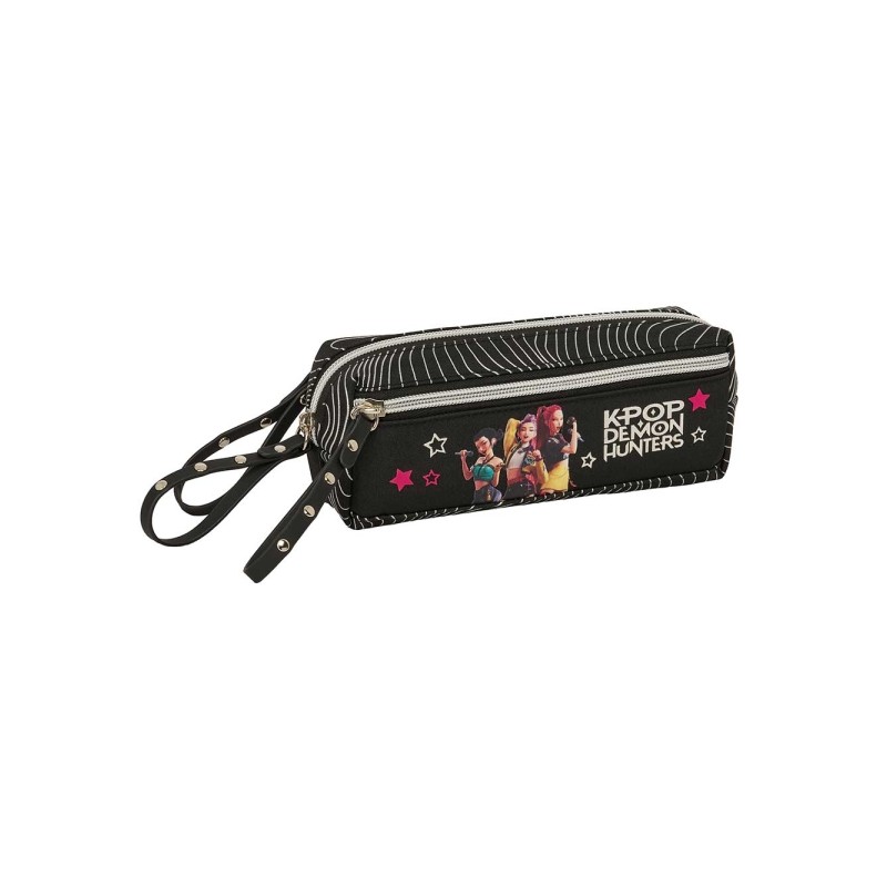 Safta K-Pop Demon Hunters Energy Borsa portaoggetti - 3 scomparti con cerniera - Elastico - Compatta - 22x8.5x6 cm - Col
