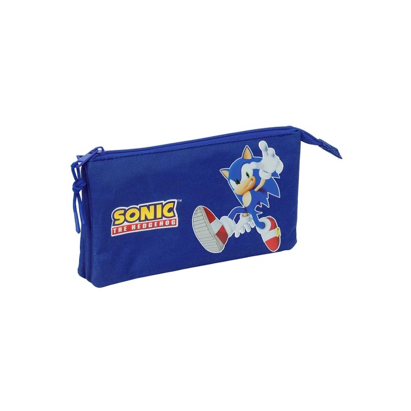 Safta Sonic Portatutto - 3 scomparti con cerniera - Tasca interna - 0.6 L - 220x30x120 mm - Colore blu scuro