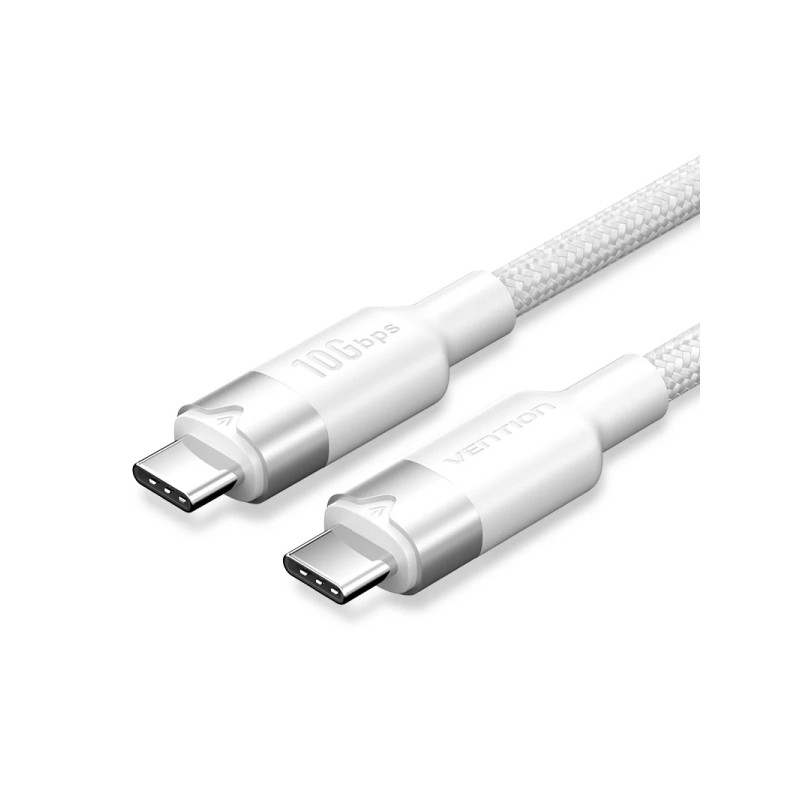 Cavo USB-C 3.2 Vention - Potenza fino a 100 W - Trasmissione 4K a 60 Hz - Lunghezza 1 m - Rivestimento in nylon intrecci