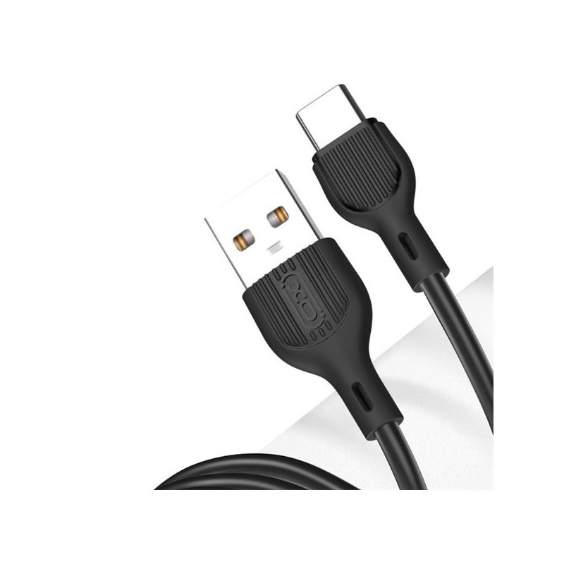 XO NB200TC1 Cavo da USB-A maschio a USB-C - Ricarica e trasmissione dati ad alta velocità - 2.1 A - 1 m - Colore: nero