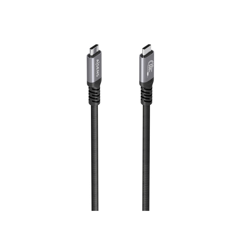 Cavo USB-C maschio Aisens - Supporta fino a 100 W - Lunghezza 5 m - Velocità di trasferimento fino a 10 Gbps - Risoluzi