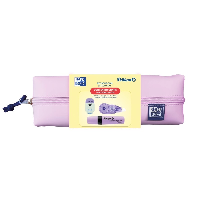 Oxford Kangoo Live and Go Astuccio rettangolare medio - Include materiale scolastico in colori coordinati - Gomma - Nast