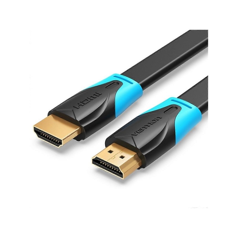 Cavo HDMI 2.0 piatto Vention - Risoluzione 4K - ARC - Lunghezza 10 m - Connettori placcati in oro - Rivestimento in PVC 