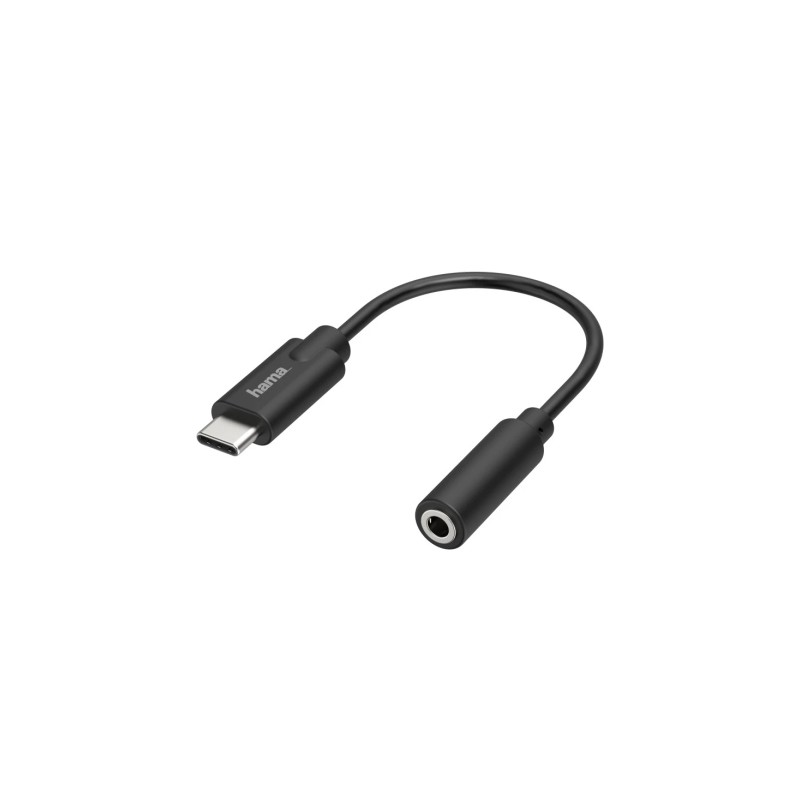 Hama Essential Cable Adattatore audio - USB-C maschio - Jack da 3.5 mm femmina - Stereo - Colore: nero
