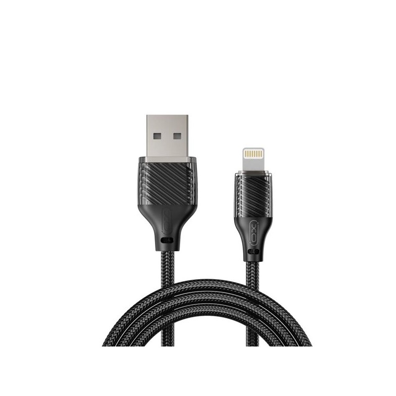 Cavo XO da USB-A maschio a Lightning - Ricarica e trasmissione dati ad alta velocità - 6 A - 1 m - Colore: nero