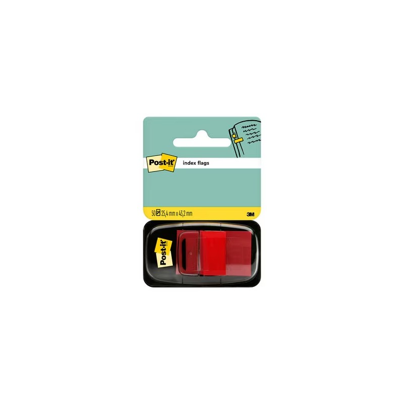 Dispenser Post-it Index con 50 post-it riposizionabili 25.4 x 43.2 mm - Adesione salda - Per contrassegnare. segnalare o