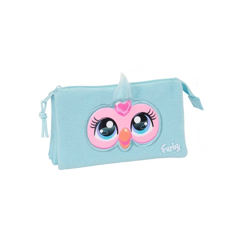 Safta Furby Borsa multiuso - 3 scomparti con cerniera - Tasca interna - 0.6 L - 220x30x120 mm - Colore azzurro chiaro