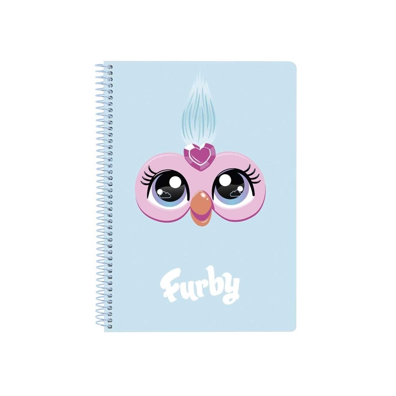 Safta Furby Quaderno a spirale - Formato quarto - 80 fogli a quadretti da 80 g/m² - Copertine rigide con finitura lucid