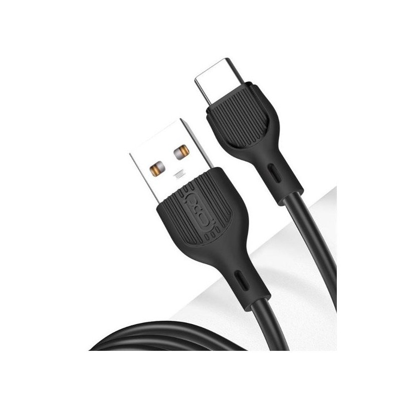 XO NB200TC2 Cavo da USB-A maschio a USB-C - Ricarica e trasmissione dati ad alta velocità - 2.1 A - 2 m - Colore: nero