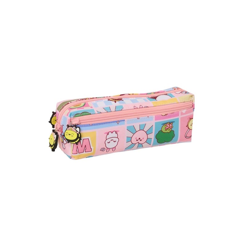 Safta Mr. Wonderful Comic Borsa portaoggetti - 3 scomparti con cerniera - Elastico - Compatta - 22x8.5x6 cm - Colore ros