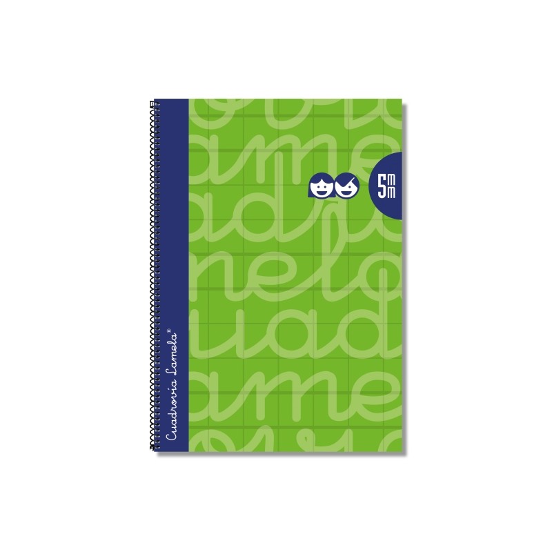 Lamela - Quaderno a spirale con 80 fogli da 90 g/m² con margine - Formato Folio - Righe a quattro linee da 5 mm - Coper