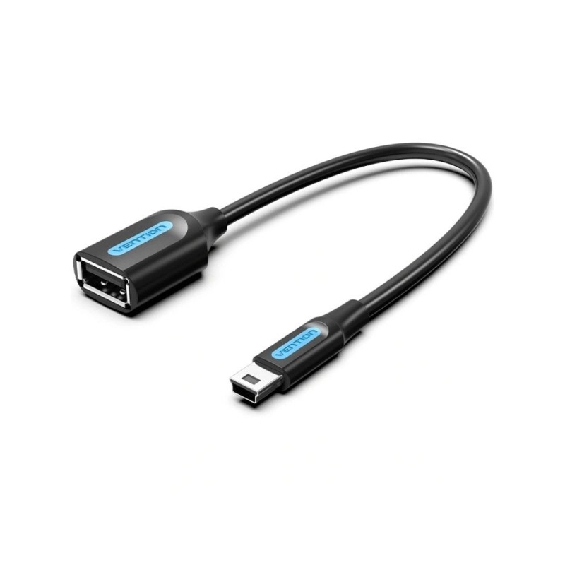 Adattatore USB Vention - Mini-USB maschio - USB-A femmina - 480 Mbps - Cavo da 15 cm - Colore: nero