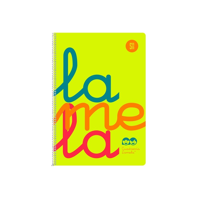Lamela - Quaderno a spirale con 80 fogli da 90 g/m² con margine - Formato quarto - Righe a quattro linee da 5 mm - Cope