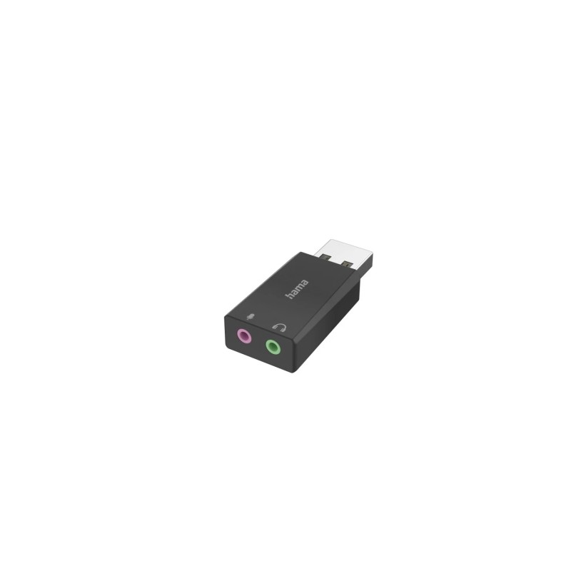 Hama Essential Adattatore audio - USB-A maschio - Jack da 3.5 femmina x2 - Stereo - Colore: nero