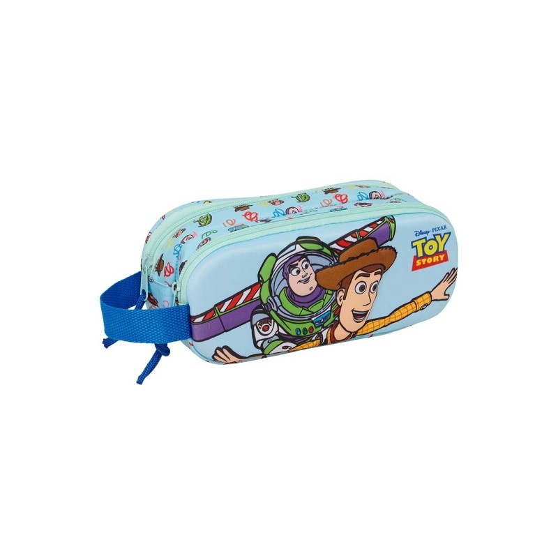 Safta Toy Story Borsa portaoggetti 3D - 2 scomparti con cerniera - Manico laterale - Capacità 1 L - 21x8x6 cm - Colore 