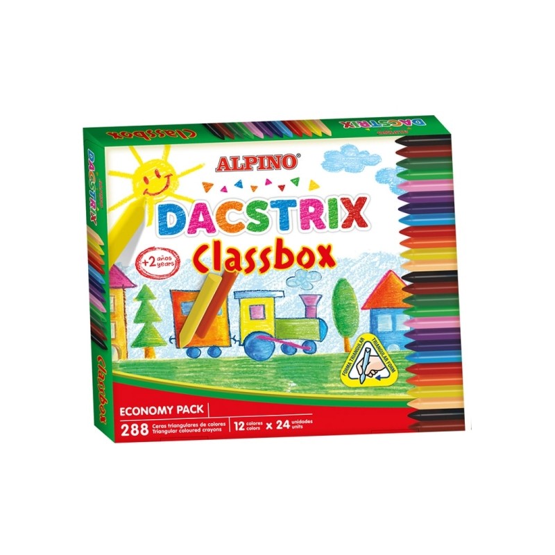Alpino Dacstrix Confezione risparmio da 288 pastelli semimorbidi colorati - Forma triangolare - Miscelabili - Non macchi