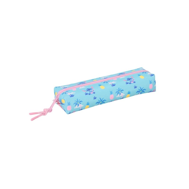 Safta Stitch Waves Borsa portaoggetti rettangolare - Elastico posteriore - Cerniera - 22x4x7 cm - Colore azzurro chiaro