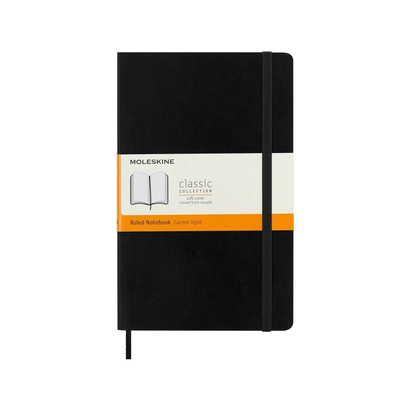 Taccuino Moleskine Classic con copertina morbida - Carta avorio a righe - 70 g/m² - Apertura a 180° - Angoli arrotonda