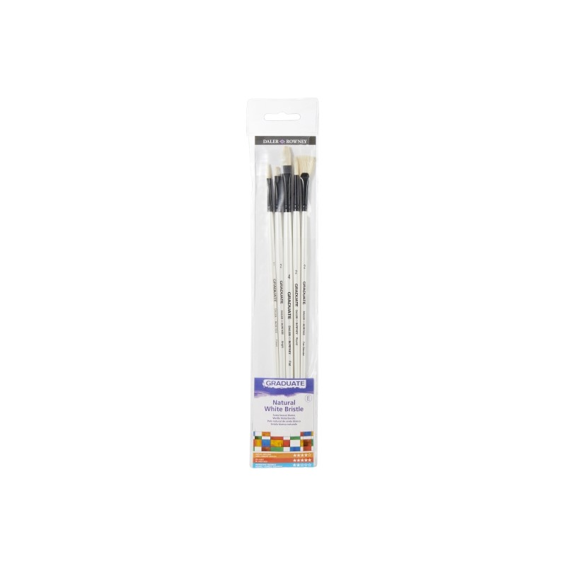 Daler Rowney Graduate Pack da 5 pennelli per pittura a olio - Setole naturali - Manico lungo