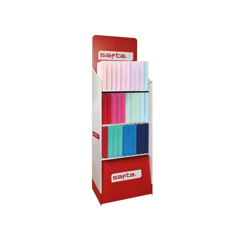 Espositore per articoli di cartoleria Safta - Capacità: 335.4 litri - 600x380x1900 mm - Colori assortiti