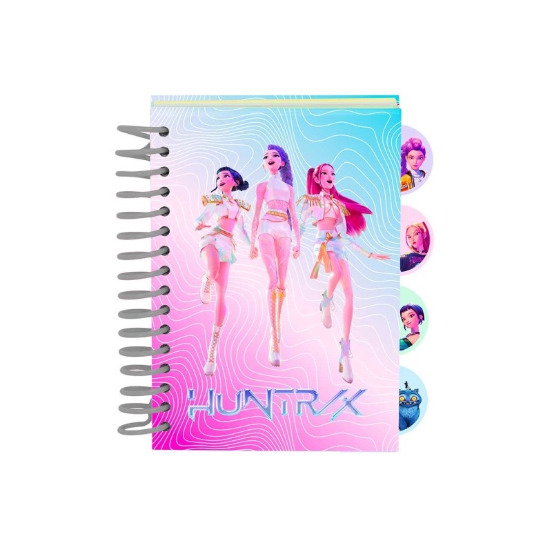 Safta K-Pop Demon Hunters Blocco per appunti - Formato A6 - 80 fogli da 80 g/m² - Rilegatura a spirale - Copertina rigi