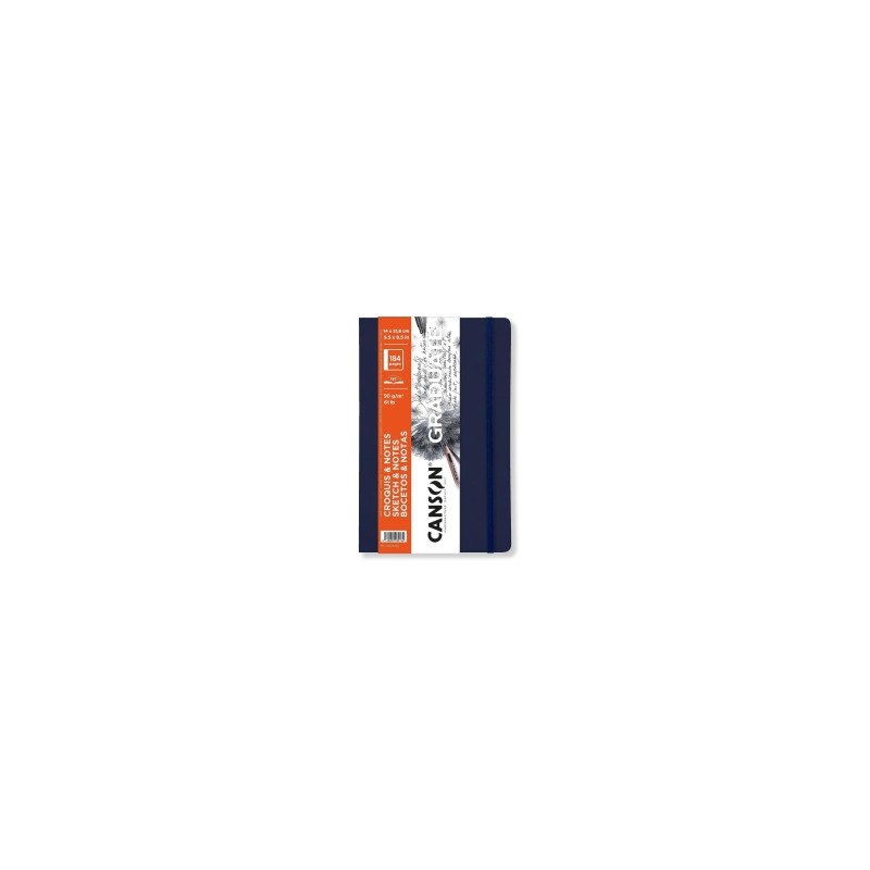 Canson Graduate Sketch Quaderno da 92 fogli - 14x21.6 cm - 90 g - Grana fine - Copertina morbida - Colore blu scuro