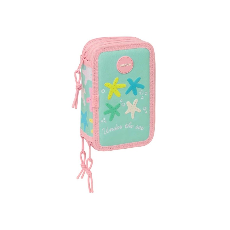 Safta Estrellas Astuccio a 3 ripiani - 37 pezzi - Gomma - Matita - 2 penne a sfera - Temperamatite - 2 righelli - 16 mat
