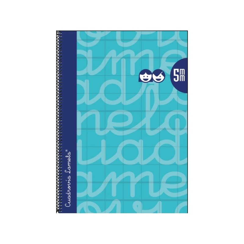 Lamela - Quaderno a spirale con 80 fogli da 90 g/m² con margini - Formato Folio - Righe a quattro linee da 5 mm - Coper